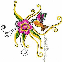 Hummingbirds Embroidery Design 4